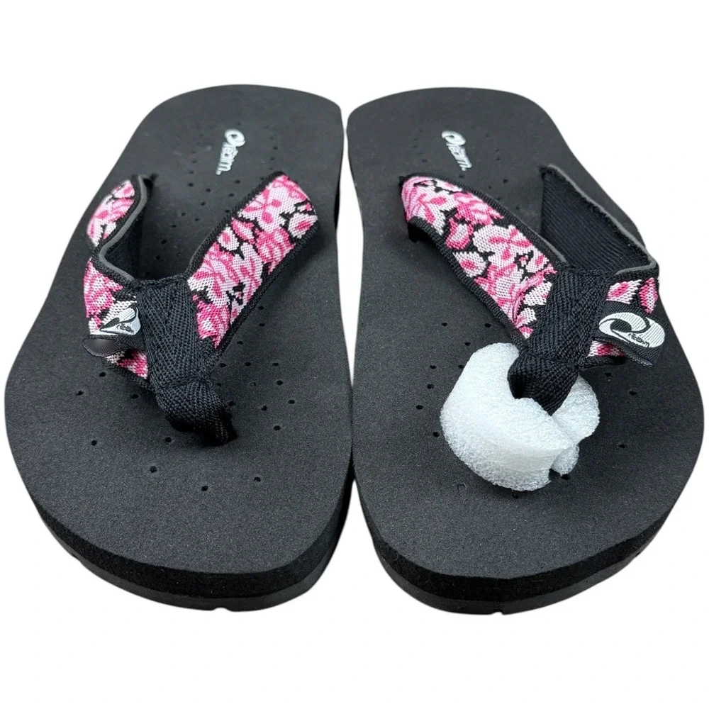 The Realm Fusion Womens‎ Flip Flop Sandals Black Pink Fuschia 62362 Size 7 NEW
